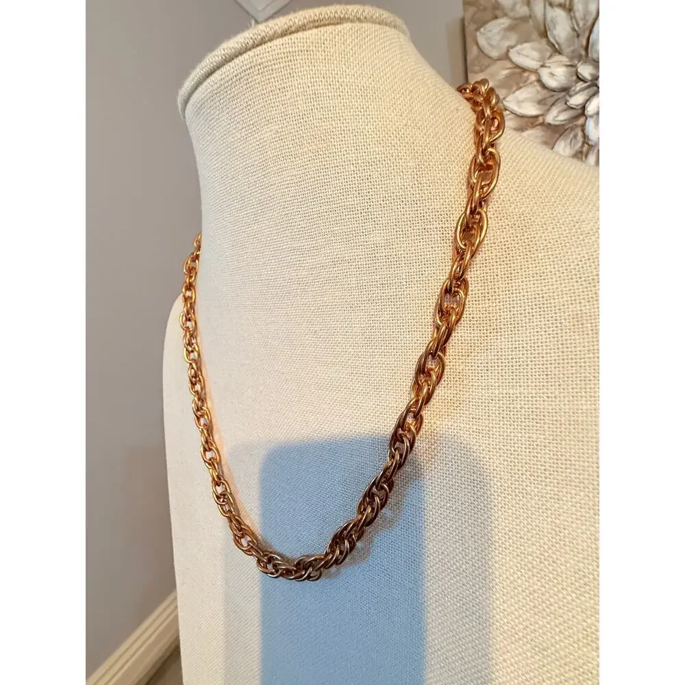 Vintage Gold Tone Double Link Chain Necklace 22”